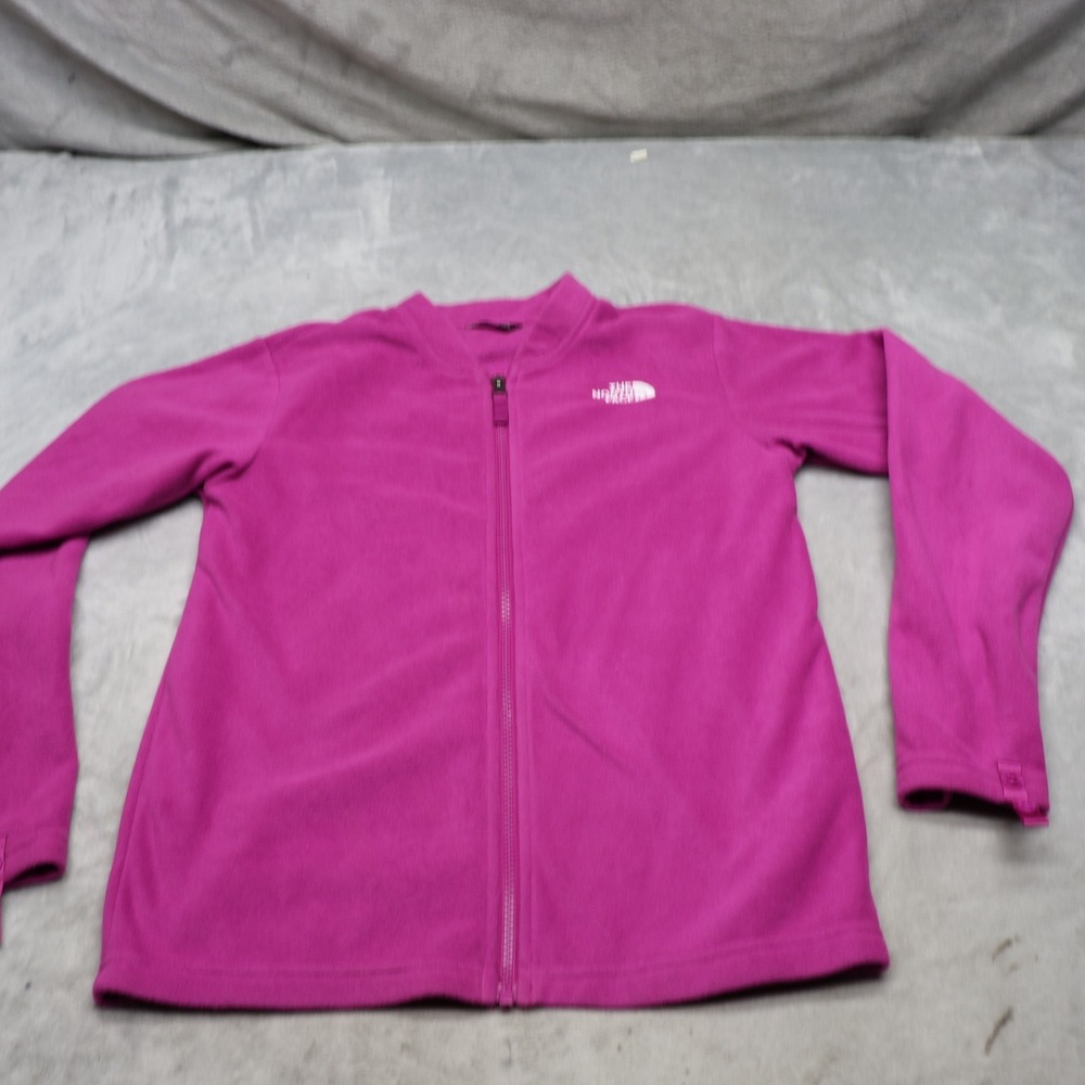 North Face Jacket Youth Large 14/16 Pink Soft Fleece Full Zip Outdoor Hiking